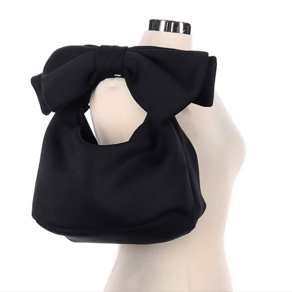 Unknown Handbags - NWOT! Chic Black Nylon Handbag w/Unique Bowknot Shoulder Strap.